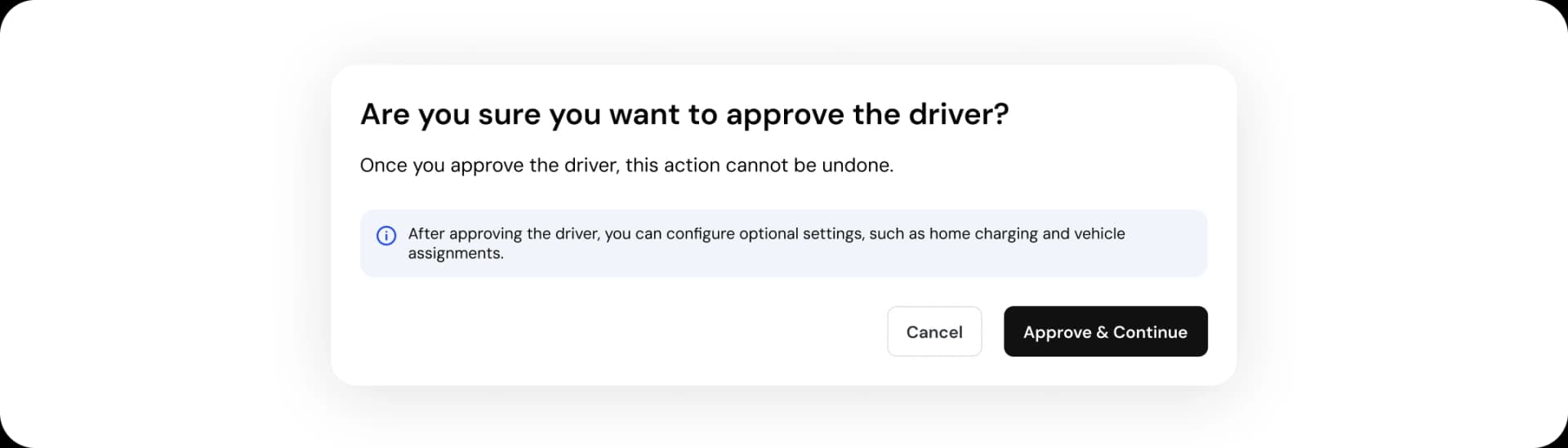 Approval confirmation
