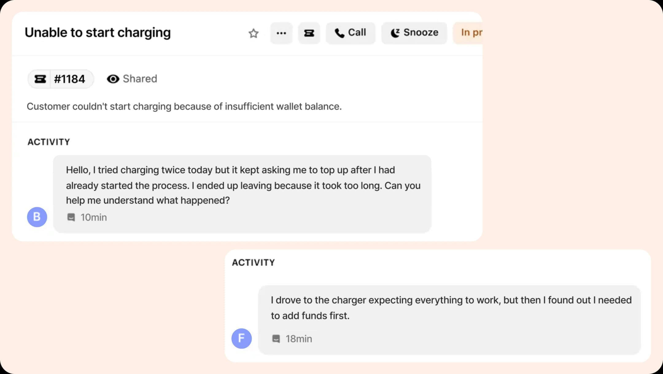 Customer support conversations